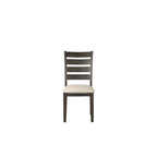HomeStock Rustic Retreat Side Chair Set - Cream Solid Wood Ladder Back