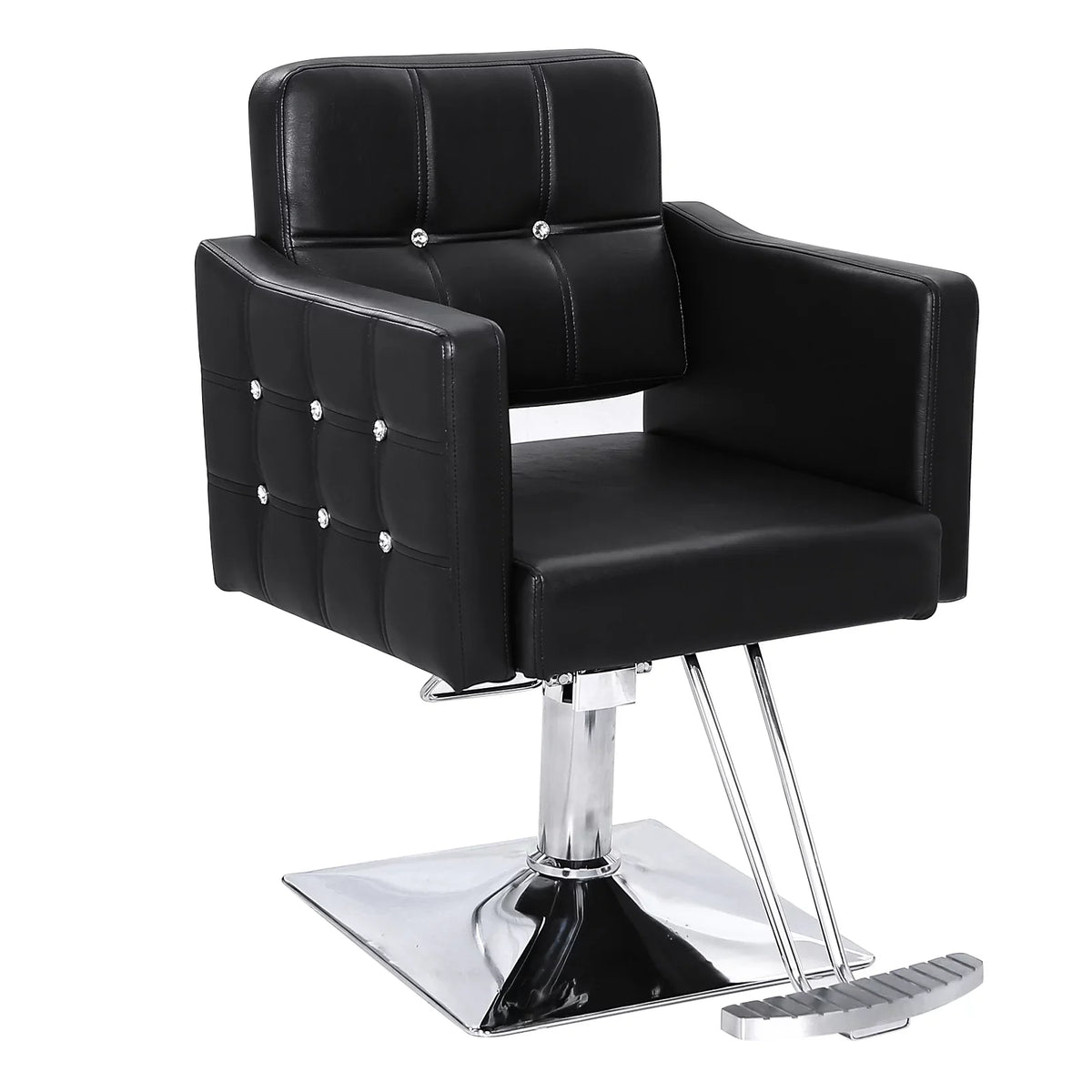 OmySalon Hydraulic Barber Chair, Black - 19.3 Inch Wide, 330Lbs Capacity