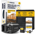 Vosker Outdoor Security Camera With External Solar Panel, 4G LTE, Black, Single Unit With Battery - V300 Ultimate Construction Pack