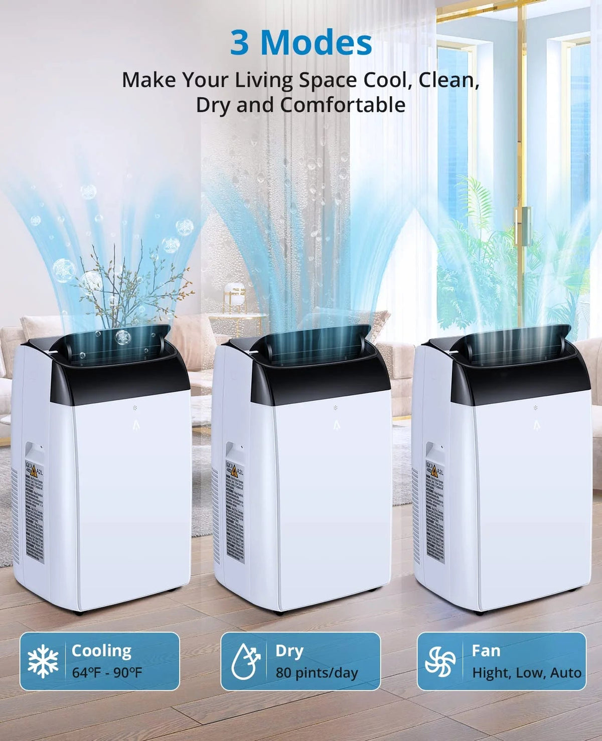 EastVita Portable Air Conditioner 10000 BTU With Remote Control And Window Kit