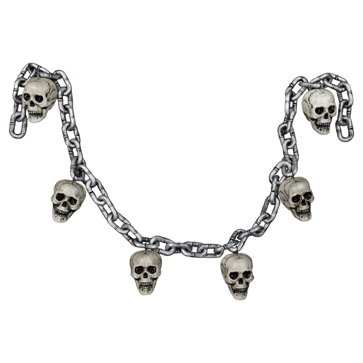 Skull Chain Decoration, Silver, 6', Halloween by Way To Celebrate