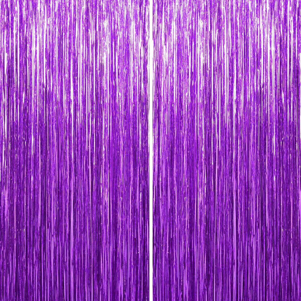 Sm:)e 2-Pack Light Bright Silver Foil Fringe Curtains for Events - Birthday, Wedding, Graduation, Christmas, Baby Shower, various festivals Decor Photo Booth Fun!