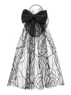 Way to Celebrate Halloween Spiderweb Lace Hair Bow, Black, 1 Piece, Alligator Hair Clip