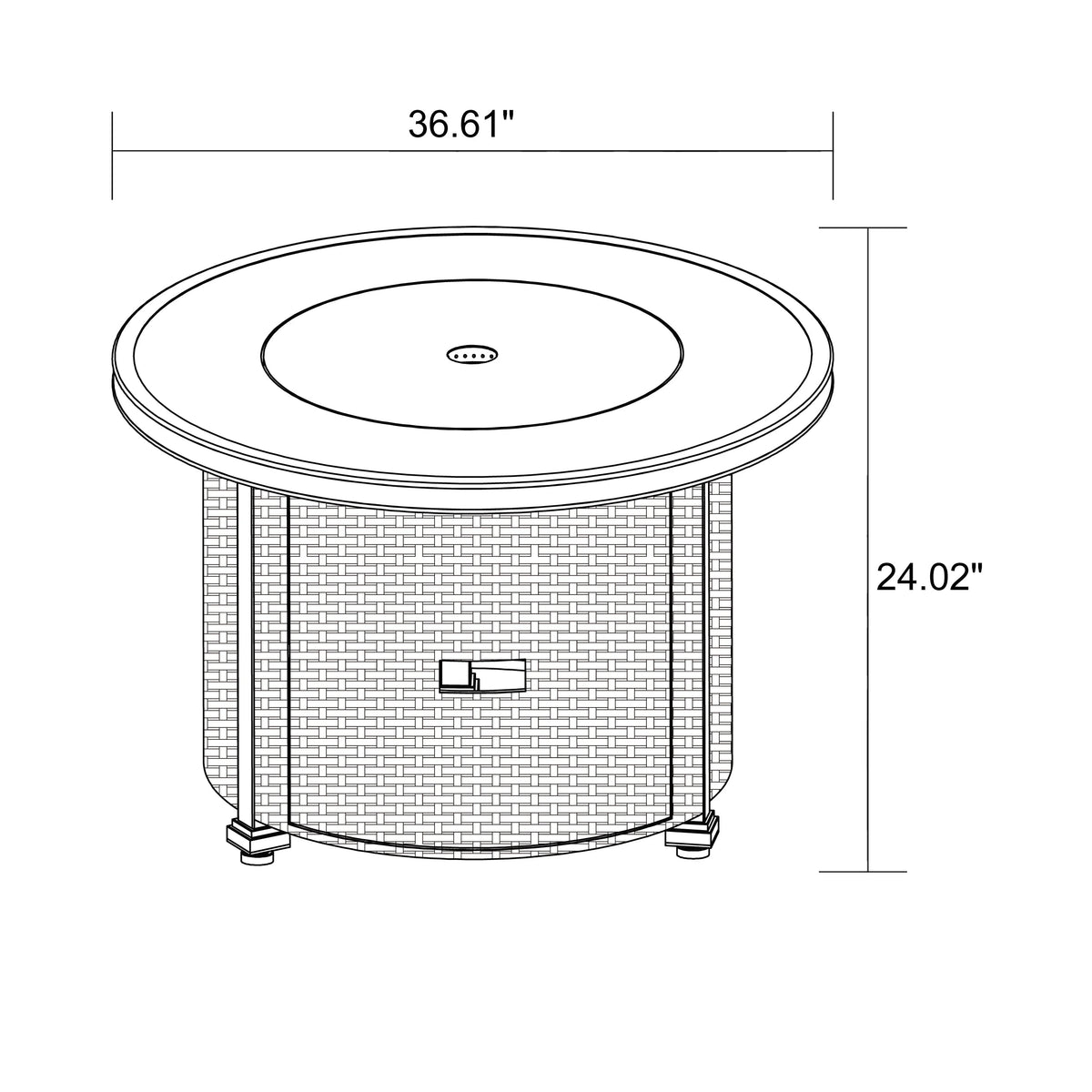 Better Homes & Gardens Propane Gas Fire Pit Table, 37 in Round, 50,000 BTU, Glass Beads, Metal Lid And Protective Cover - Colebrooke