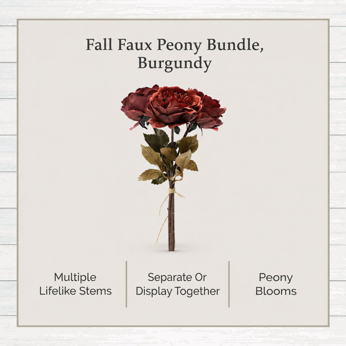 My Texas House Fall Faux Peony Bundle, Burgundy, 20"