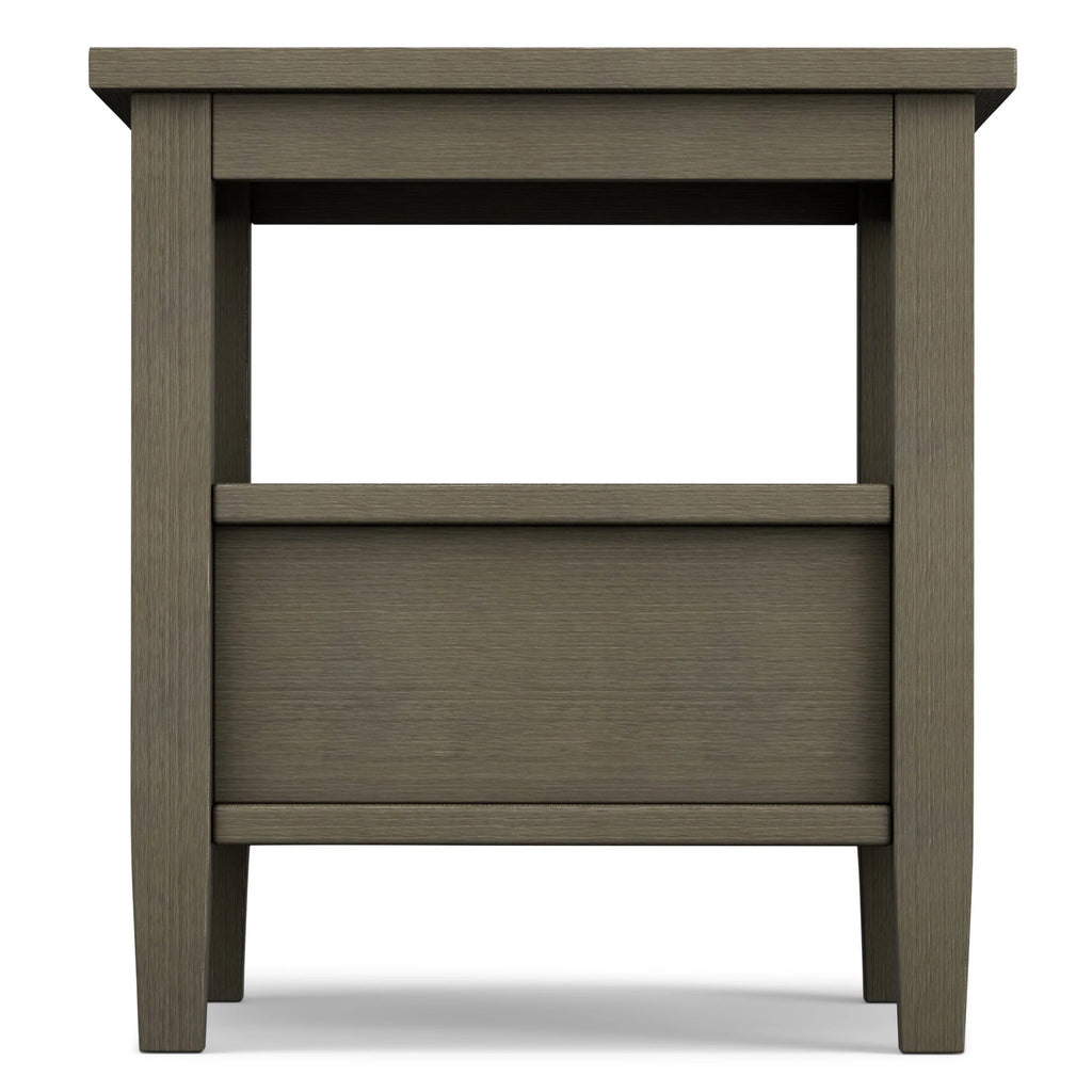 Solid Wood Rectangle End Table With Drawer And Shelf, 18.1in D x 20in W x 19.5in H - Norfolk