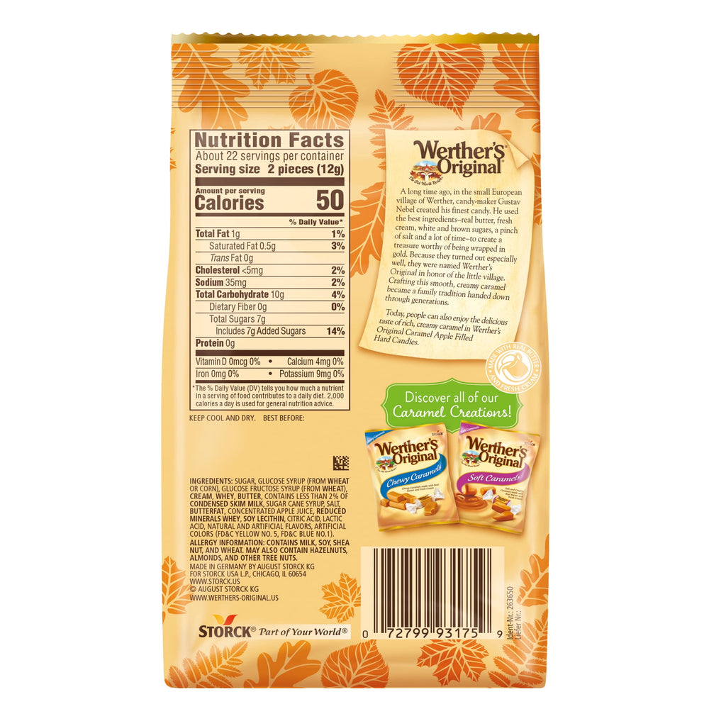 Werther's Original Harvest Caramel Apple Filled Hard Candies 9.4 oz
