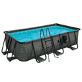 Funsicle Open Box Rectangular Above Ground Swimming Pool 13 ft x 7 ft x 39 in Gray - Dark Herringbone