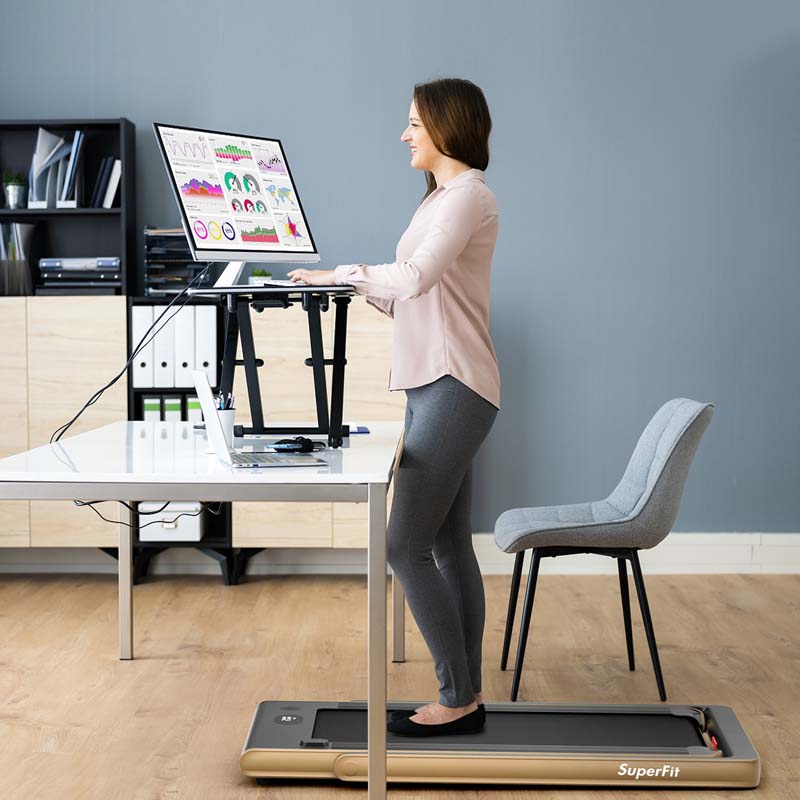 2 In 1 Folding Treadmill, 2.25 HP, 40 in x 16 in Running Area, Dual Display And App Control