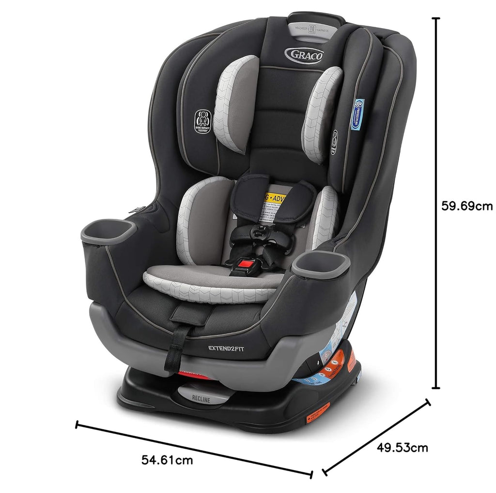 Convertible Baby Car Seat Rear- and Forward-Facing With Adjustable Extension Panel, Gotham - Extend2Fit