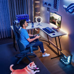 L-Shaped Gaming Computer Corner Desk With Monitor Stand - 220 lbs Capacity