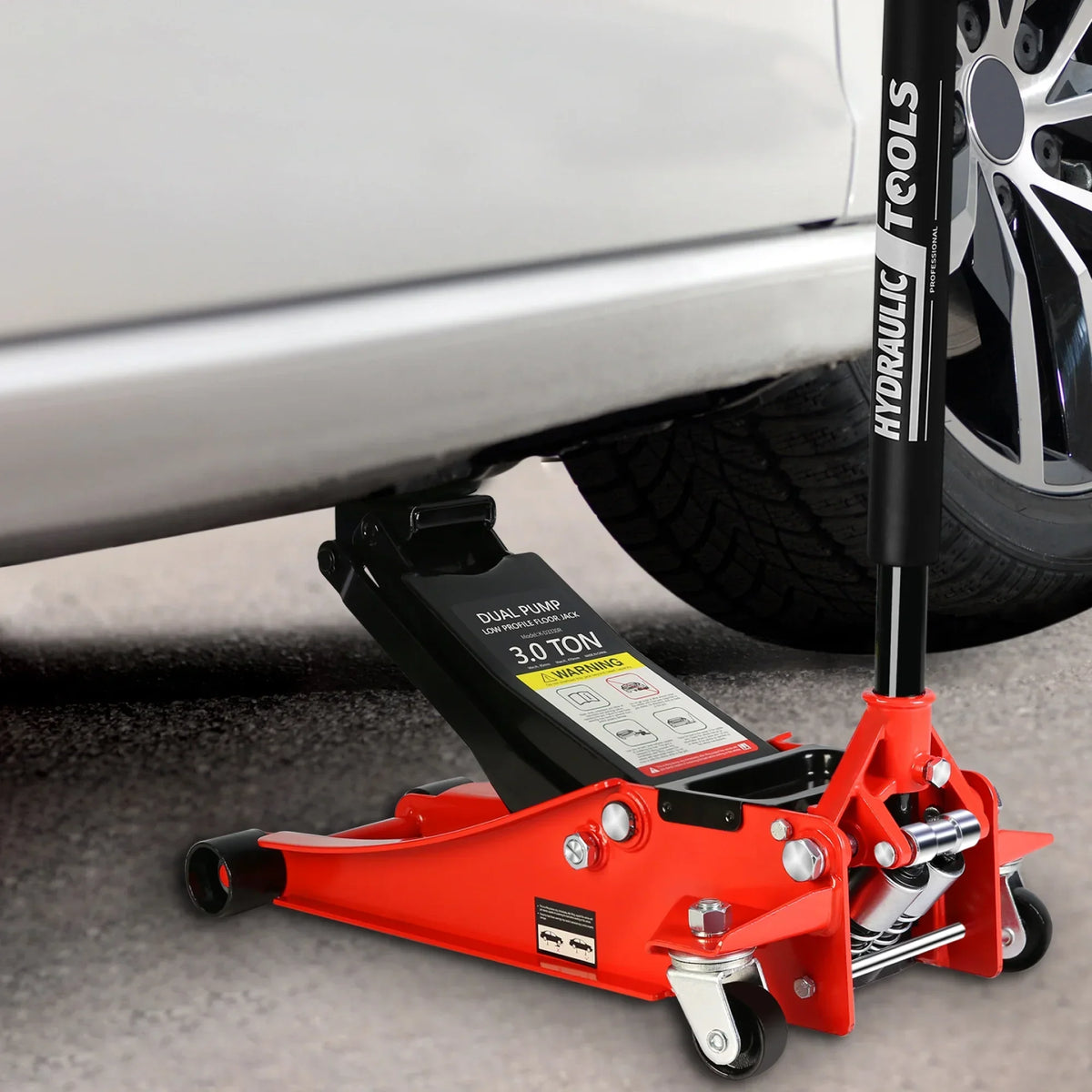 Seizeen Low Profile 3 Ton 6600 lbs Trolley Jack With Dual Lift Pump - Red