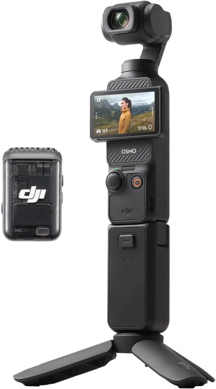 DJI Osmo Pocket 3 Audio Bundle Vlog Camera With Mic 2 1 TX + 1 RX, 1 Inch CMOS, 4K/240 IPS, 3-Axis Stabilization - 6937224165571
