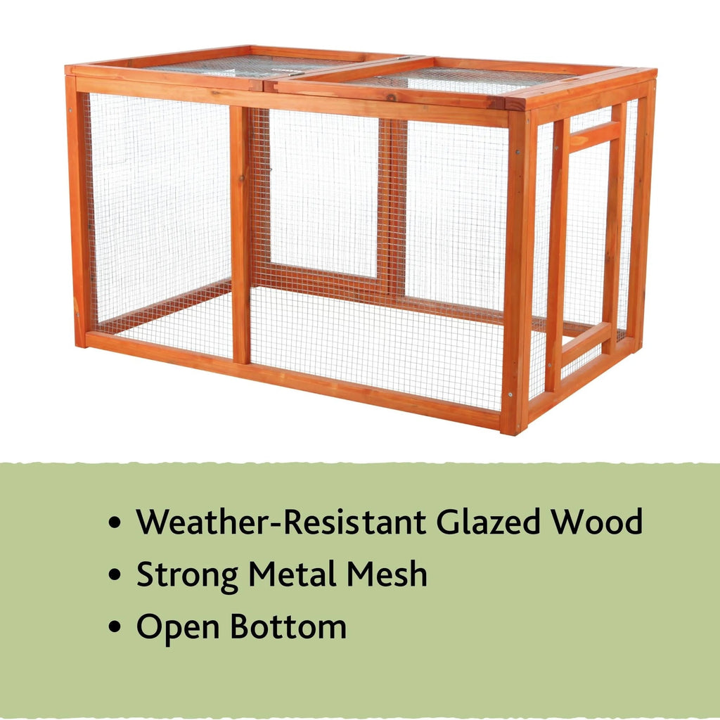 TRIXIE Weatherproof Outdoor Wooden Chicken Coop With 2 Nesting Boxes And Run, Brown