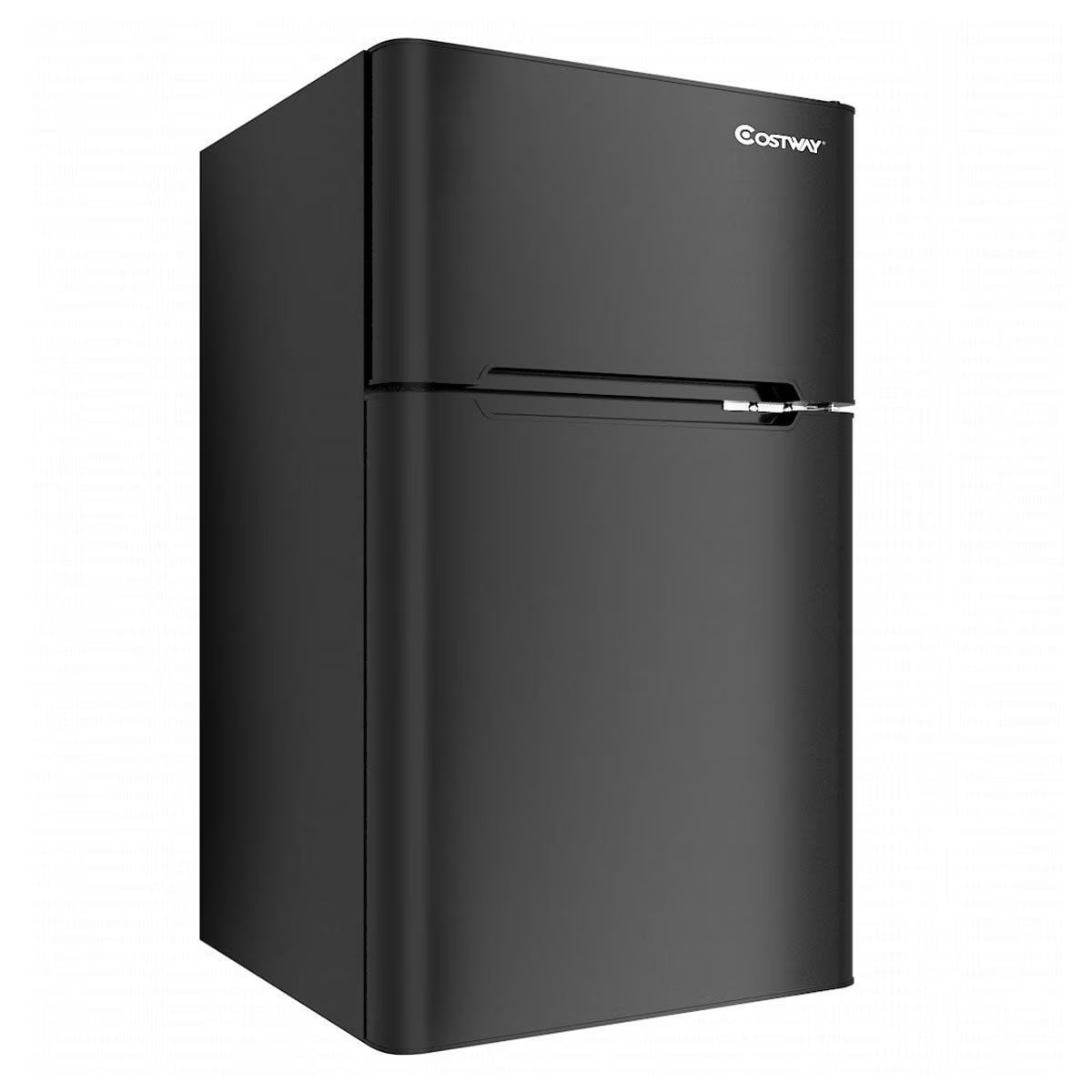 Costway Compact Refrigerator With Internal Freezer, Grey, 3.2 Cu. Ft.