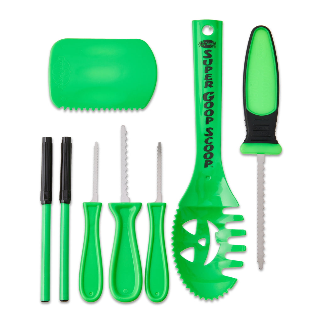 Green Plastic Pumpkin Pro Family Pumpkin Carving Kit, by Fun World