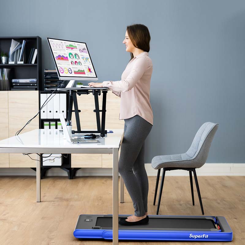 2 In 1 Folding Treadmill, 2.25 HP, 40 in x 16 in Running Area, Dual Display And App Control