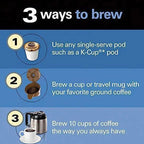 Hamilton Beach FlexBrew Thermal Coffee Maker, Single Serve And 10-Cup Full Pot, Black And Stainless - 49966