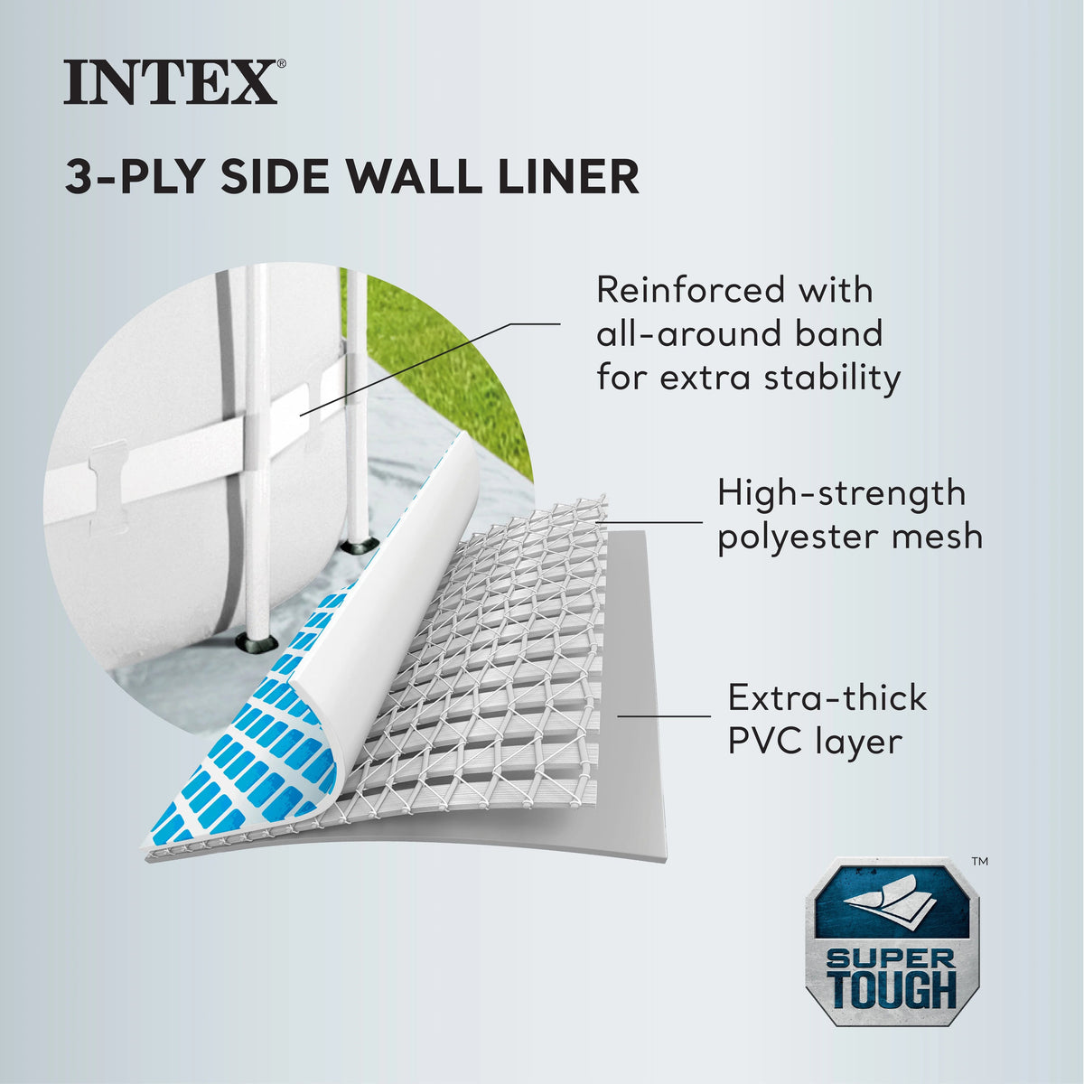 Intex Prism Frame Above Ground Swimming Pool 14ft x 42in With Pump - 26719EH