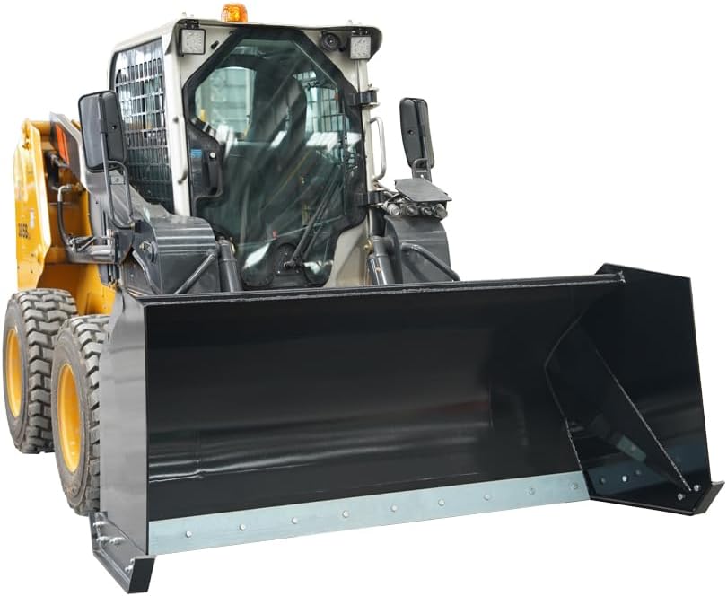 Skid Steer Single Box Snow Pusher Attachment, 48-Inch Inner Width - Universal Quick Attach