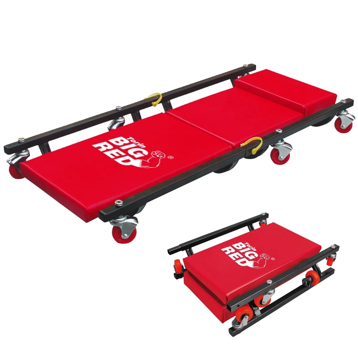 BIG RED 2 Ton Hydraulic Floor Jack Combo With 2 Jack Stands, Garage Creeper And Red Color - W8200