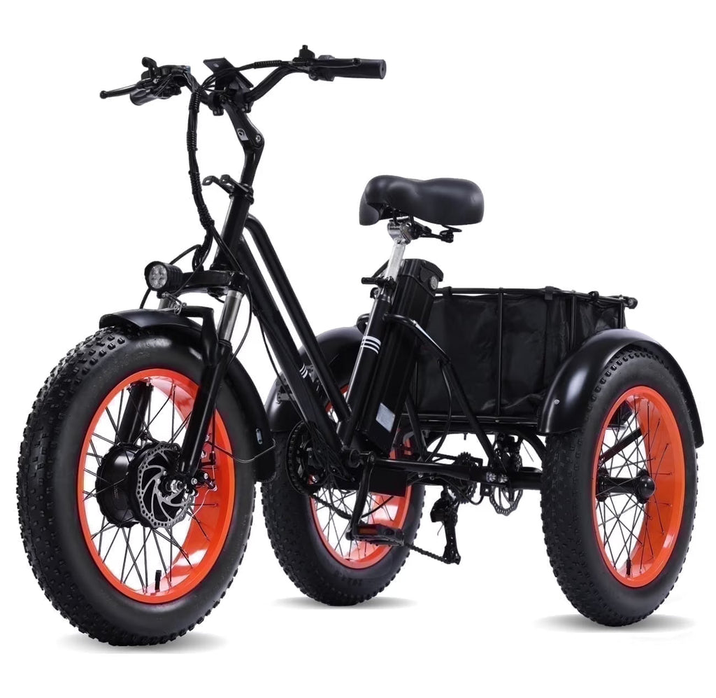 YEBEI Folding Electric Tricycle for Adults, 500W Motor, 48V15AH Lithium Battery, 20 x 4.0 in Fat Tires