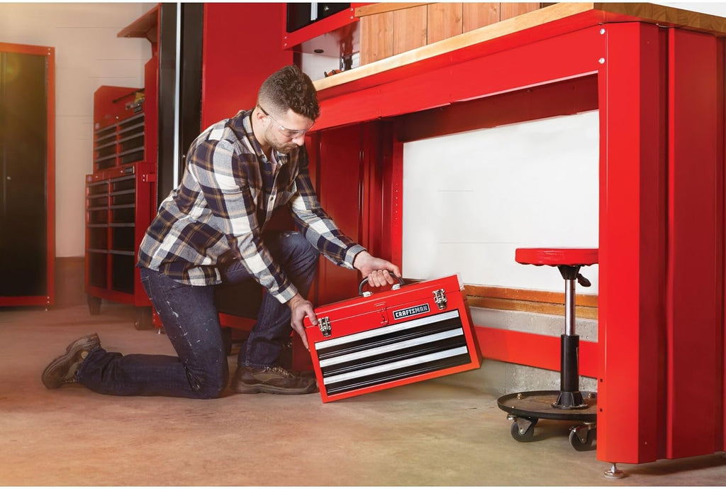 CRAFTSMAN 20-in Wide 3-Drawer Metal Tool Box With Ball-Bearing Drawers - CMST98245RB