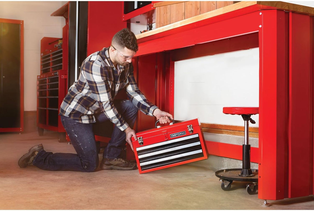 CRAFTSMAN 20-in Wide 3-Drawer Metal Tool Box With Ball-Bearing Drawers - CMST98245RB