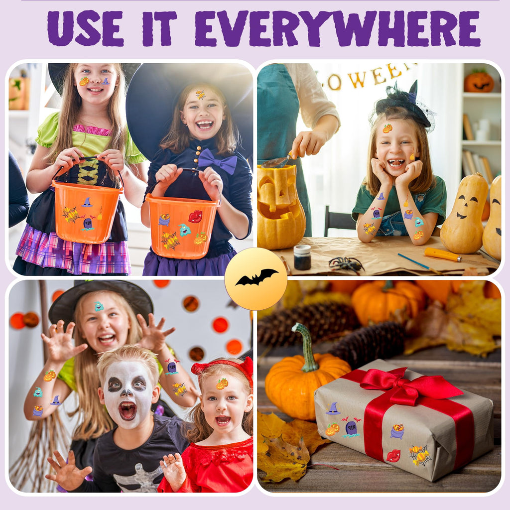 Joyfy 300+ Halloween Temporary Tattoos, Glow in The Dark Tattoos for Kids, Halloween Toys Bulk, Halloween Trick or Treat Toys, Halloween Party Favor