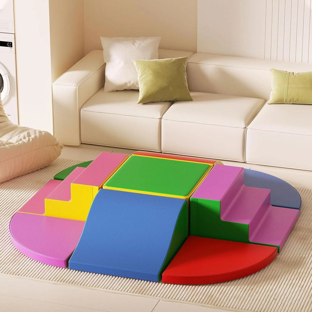 Soft Play Climbing Blocks for Toddlers, 9 Pieces, Colorful