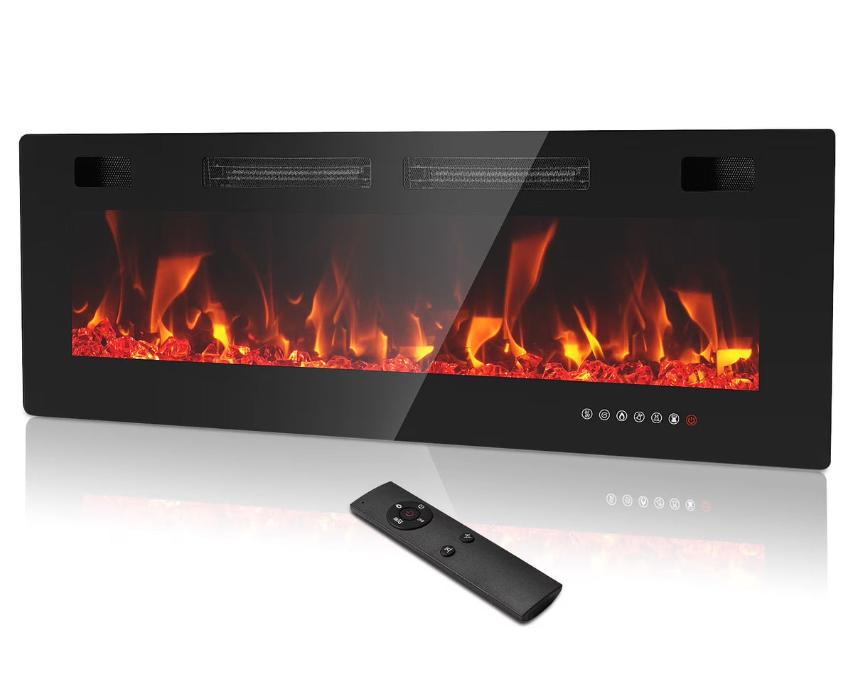 Dovov Wall Mounted Electric Fireplace Heater, 50 inch, Black, 750/1500W