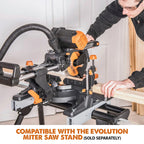 Evolution Dual Bevel Sliding Miter Saw With 10 in Multi-Material Cutting Blade - R255SMS-DB+