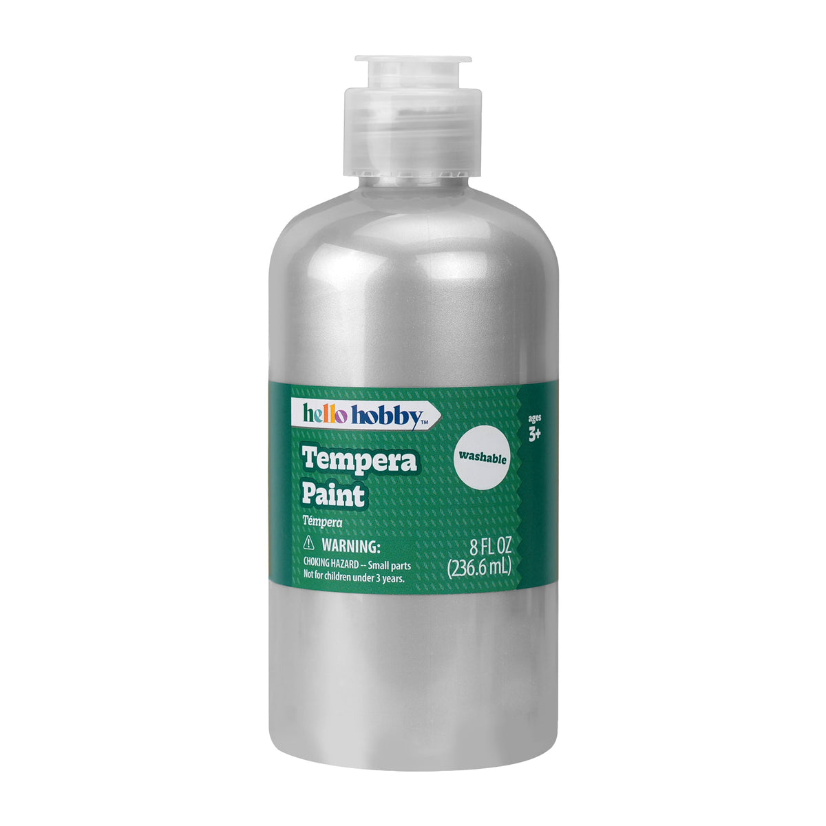 Hello Hobby 8 fl oz White Tempera Paint, Washable Craft Paint for Kids, Teachers, and School Projects
