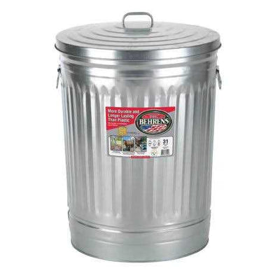 Behrens Galvanized Steel Trash Can With Lid