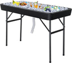 Black Portable Ice Table With Skirt - 4 ft