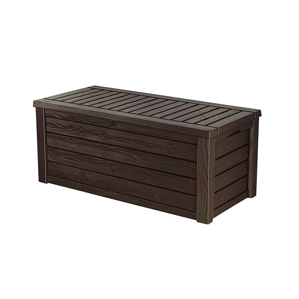 Keter Westwood 150 Gallon Resin Outdoor Storage Deck Box, Brown, 61 x 28.3 x 25.2 in