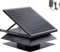 Wall Mount Solar Exhaust Fan, Black, 35W, 1200 CFM