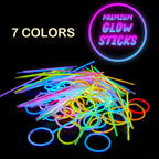 Joyfy 100 Pcs Glow Sticks Bulk, 8" Glow in The Dark Neon Party Supplies, Glow Bracelets and Necklaces Party Pack