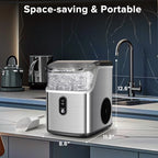 Auseo Countertop Nugget Ice Maker, 35lbs/24H, Self-Cleaning, Black