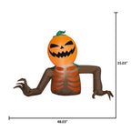 Pumpkin Skeleton Crawler Airblown Yard Inflatable, Multicolor, 4', Halloween by Way To Celebrate