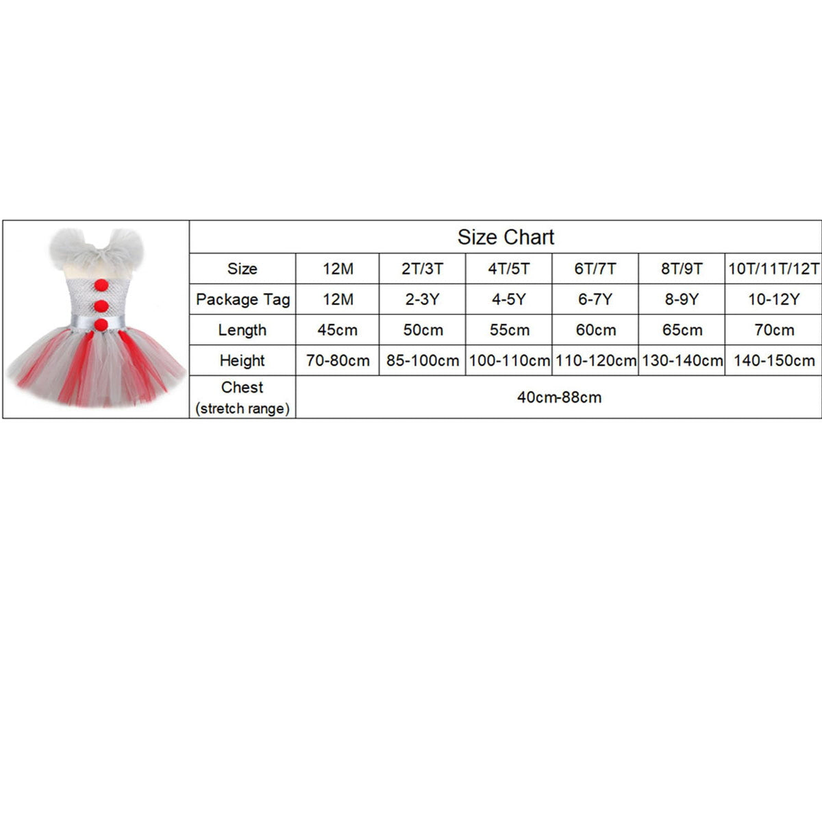 Girls Clown Tutu Dress Costume with Balloons and Gloves, Toddler Kids Clown Costume Outfits Halloween Party