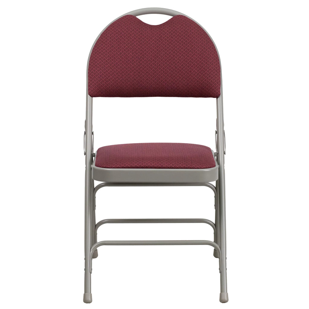 Flash Furniture HERCULES Series Triple-Braced Burgundy Fabric Metal Folding Chair