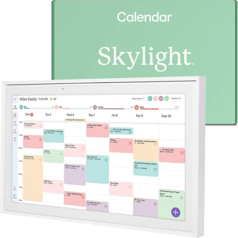 Skylight 15-Inch Digital Wall Planner And Family Chore Board - Interactive 2025 Calendar Display