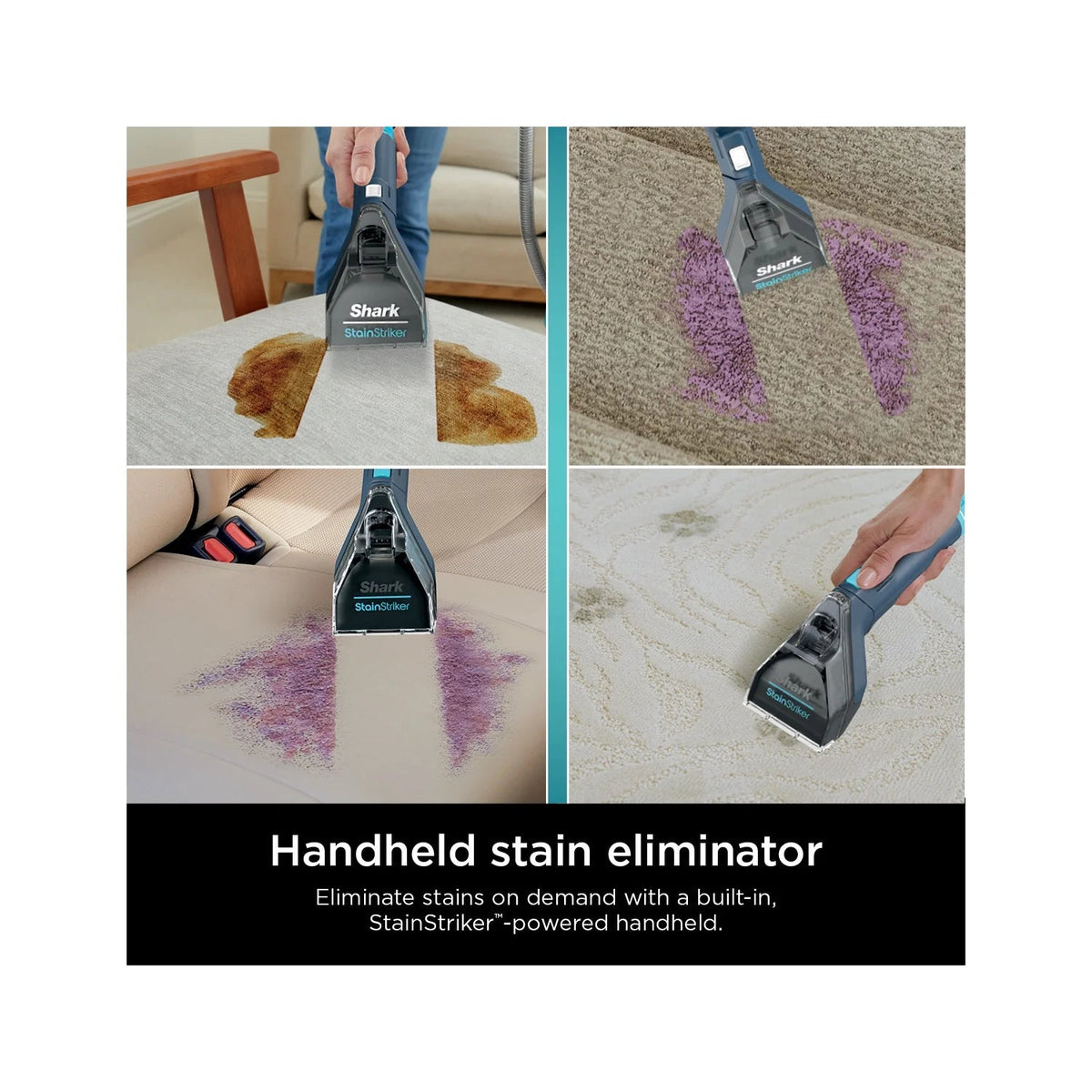 Shark StainStriker Portable Carpet And Upholstery Cleaner With 2 Tools, 6oz And 12oz Formulas - PX200 Navy/White