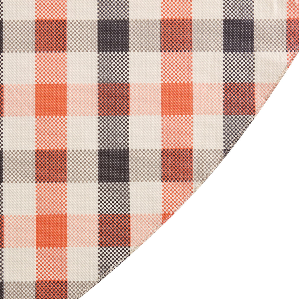 Way To Celebrate Halloween PEVA Tablecloth Indoor & Outdoor Table 70" Round - Buffalo Plaid