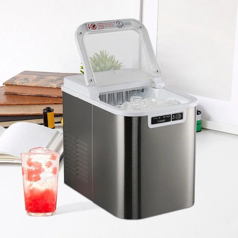 CJC Countertop Ice Maker With Carry Handle, Basket, Scoop, 110V