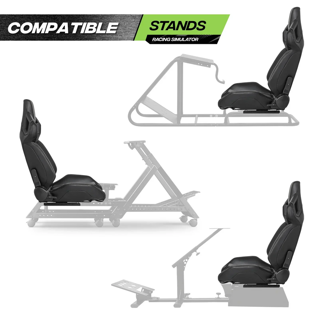 Magshion Racing Simulator Game Seat With Adjustable Slide, Black