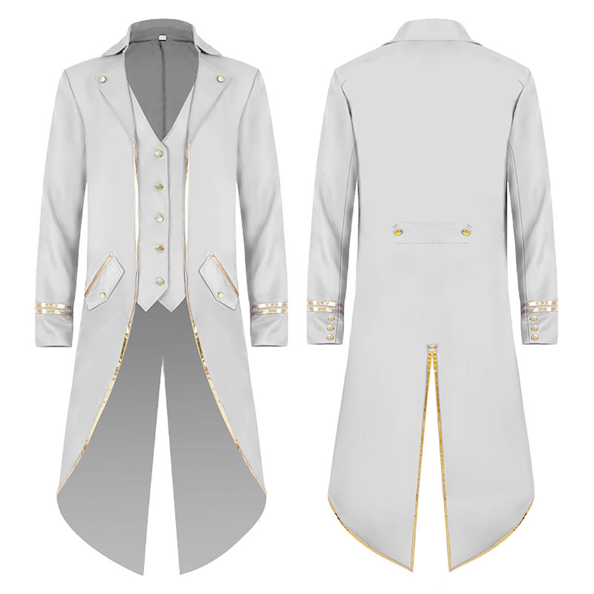Men LYXSSBYX Mens Jackets Fall Fashion Halloween Men's Costume Men's Mid Length Retro Tuxedo Costume