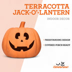 Jack-o'-Lantern Decoration, Terracotta, 9.25", Halloween by Way To Celebrate