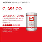 illy Classico Medium Roast Whole Bean Coffee, 100% Arabica, 8.8 oz, 6 Pack - 8003753154497